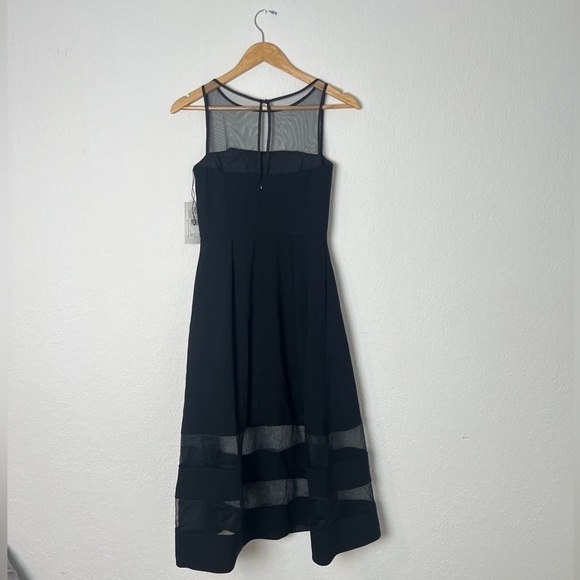 Aidan Mattox Illusion Fit-and-Flare Dress - Picture 4 of 11